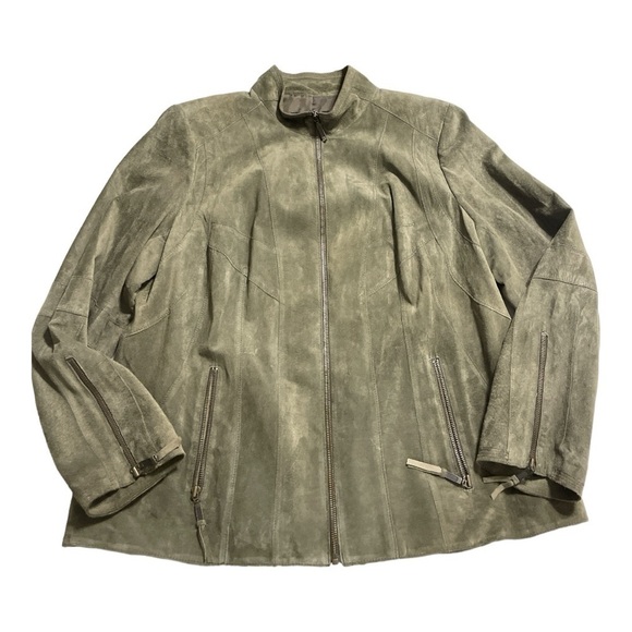Alfani Genuine Leather Dark Olive Suede Jacket Size 2X
Fitted Dressy - Picture 4 of 10